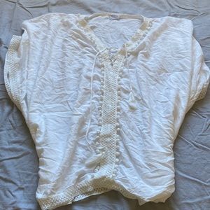 white flowy swimsuit cover up